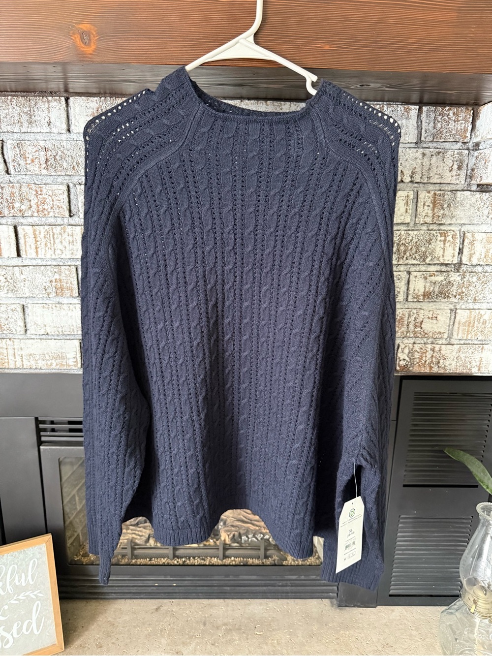 Women's Navy Textured Turtleneck Sweater